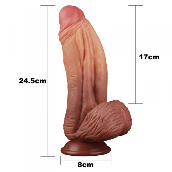 DILDO 10&#039;&#039; DUAL LAYERED PLATINUM SILICONE COCK