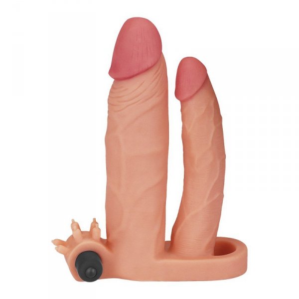 PRZEDŁUŻKA ADD 1&quot; VIBRATING DOUBLE PENIS SLEEVE