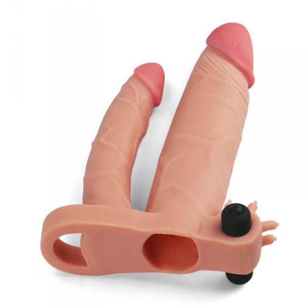 PRZEDŁUŻKA ADD 1&quot; VIBRATING DOUBLE PENIS SLEEVE