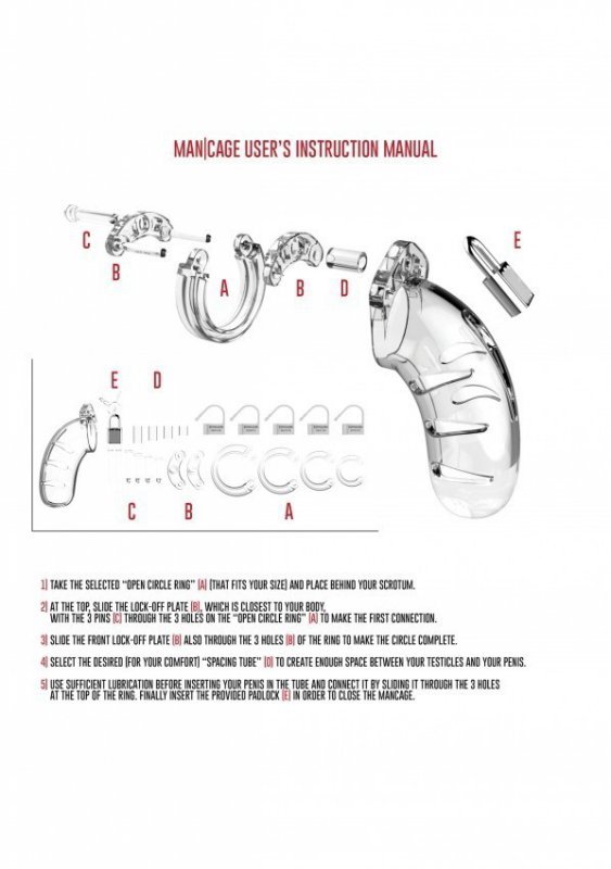 Model 02 - Chastity - 3.5&quot; - Cock Cage - Transparent