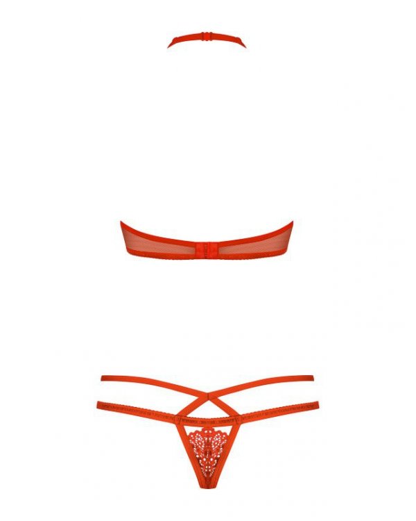 Obsessive 838-SET-3 komplet 2-częściowy czerwony S/M