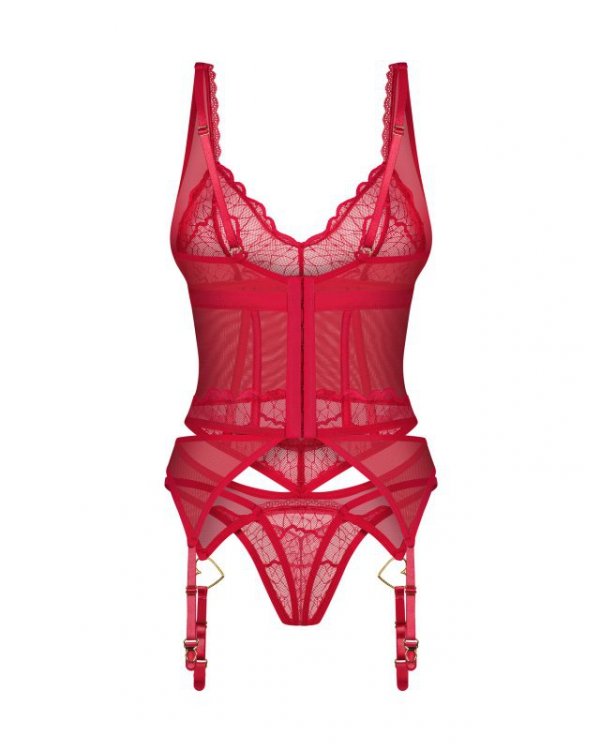 Obsessive komplet bielizny Cupide Desir gorset i stringi L/XL