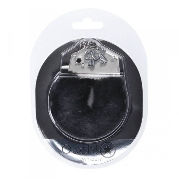 Ouch! kajdanki Heavy-duty Fluffy Handcuffs Black