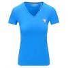 Guess t-shirt koszulka damska niebieska v-neck W1YI1AJ1311-G7K7