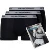 Emporio Armani czarne bokserki majtki męskie Stretch Trunk 3-pack 