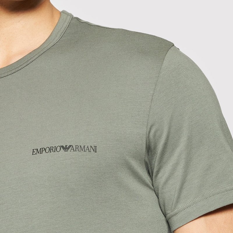 Emporio Armani t-shirt koszulka męska czarna khaki komplet 2 pack