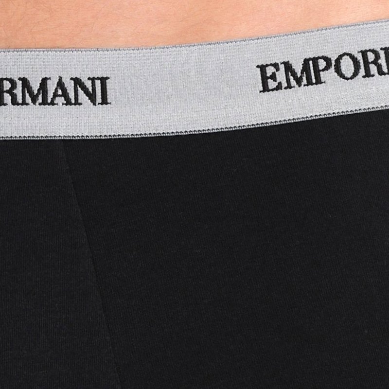 Emporio Armani czarne bokserki majtki męskie Stretch Trunk 3-pack 