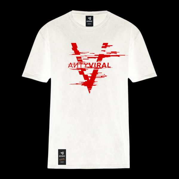 T-Shirt &quot;AИTYVIRAL&quot; Red Biały