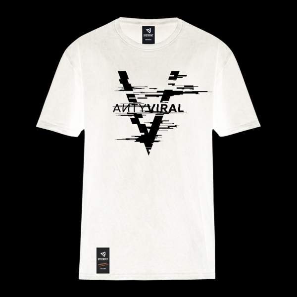 T-Shirt &quot;AИTYVIRAL&quot; Biały