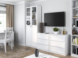 WITRYNA 80CM PAFOS BIAŁY 2 SZYBY 2 HDF KOMPLET