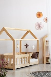 Łóżko dziecięce drewniane DOMEK Mila MBP z barierką różne rozmiary