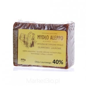 Tradycyjne Syryjskie Mydło Aleppo Olej Laurowy 40% 200 g