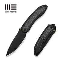 Nóż składany WE Knife Winsome Black Titanium/Gray G10/Rose Pattern Carbon Fiber, Black Stonewashed M390 (WE23092-1) 