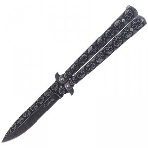Martinez Albainox - Nóż Balisong Skulls Stone Wash (02184)