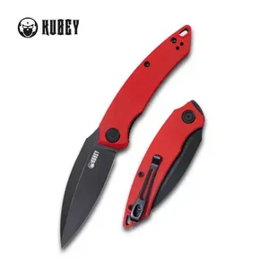 Nóż Kubey Knife Leaf Red G10, Black Stonewashed AUS-10 by Tiguass (KU333B)