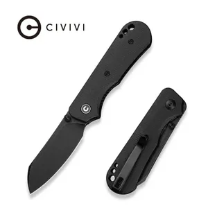 Nóż składany Civivi Crabby Black Canvas Micarta, Black Stonewashed 14C28N by Ken Onion Jr. (C24055-3)