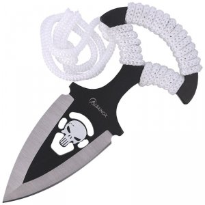 Nóż Martinez Albainox Skull Push Dagger White Cord, Black/Satin 3Cr13Mov (32452)