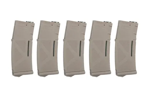 Zestaw 5 magazynków EMM Mid-Cap na 130/30 kulek do M4 - FDE