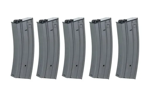 Zestaw 5 metalowych magazynków real-cap na 30 kulek - Szary