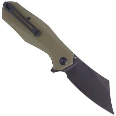 Nóż Kubey Echo Green G10, Black Stonewashed D2 (KU329B)
