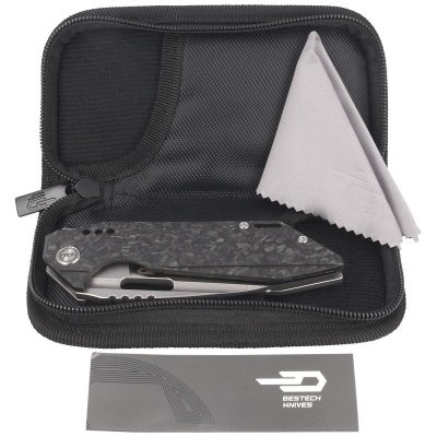Nóż Bestech Shodan Grey Titanium / Carbon Fiber, Stonewash / Satin CPM S35VN by Todd Knife and Tool (BT1910C)