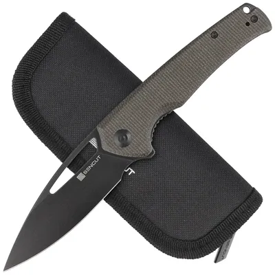Nóż składany Sencut Mims Dark Green Canvas Micarta, Black Stonewashed 9Cr18MoV (S21013-3)