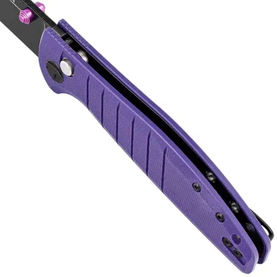 Nóż składany Bestechman Goodboy Purple G10, Black DLC D2 by Keanu Alfaro (BMK04F)
