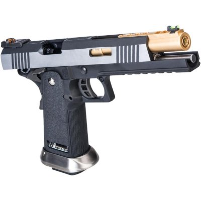 WE - Replika Hi-Capa 6 Force A Gold Barrel - Srebrna