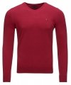  Tommy Hilfiger sweter v-neck męski bordowy 