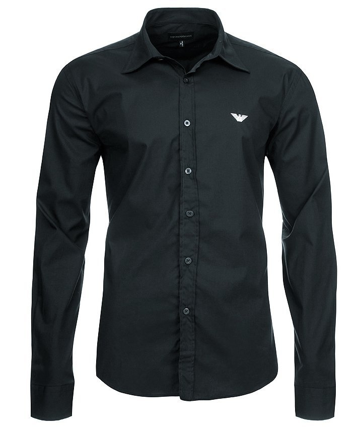 KOSZULA MĘSKA EMPORIO ARMANI SLIM FIT GRAFITOWA