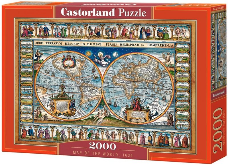 Puzzle 2000 Castorland C-200733 Mapa Świata - 1639