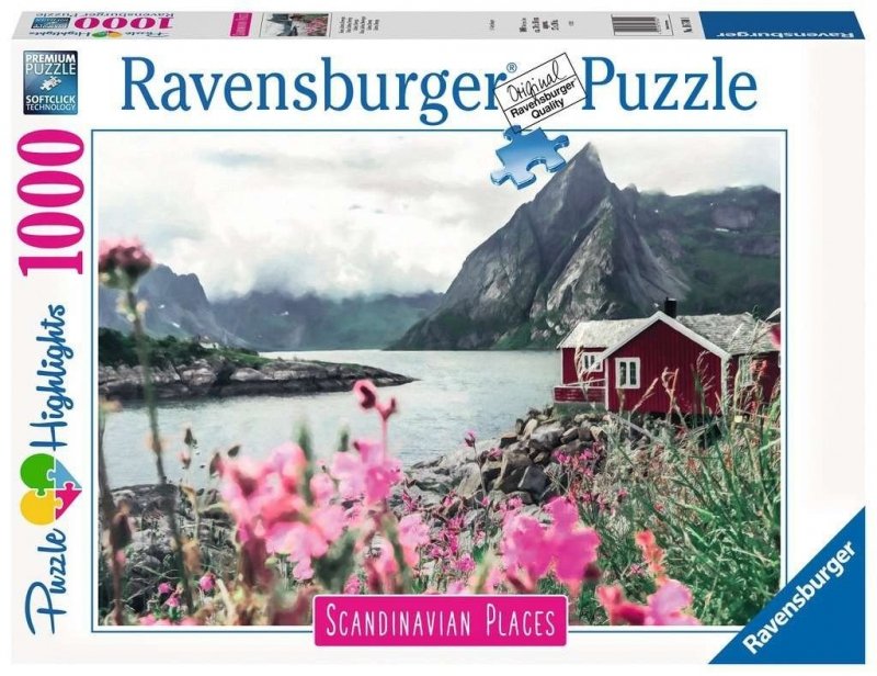 Puzzle 1000 Ravensburger 16740 Skandynawskie Miejsca - Lofoty - Norwegia 