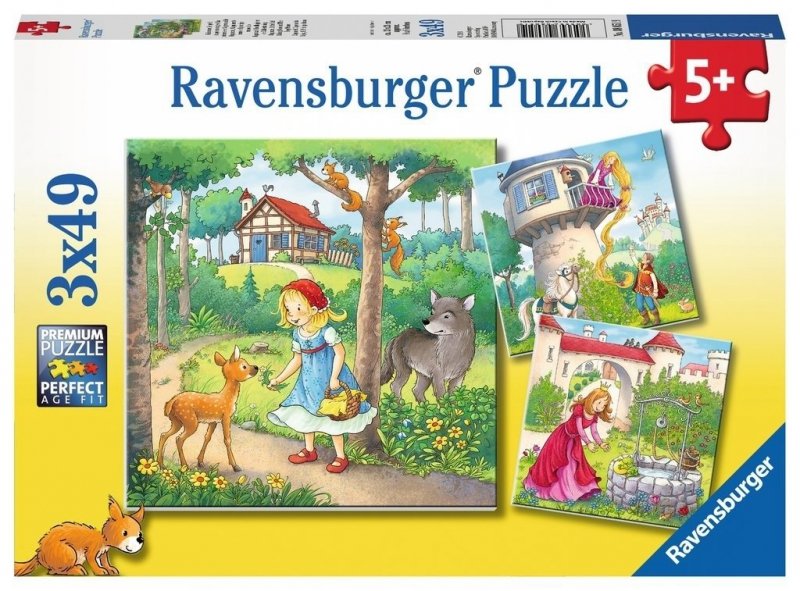 Puzzle 3x49 Ravensburger 080519 Baśnie Braci Grimm 3w1