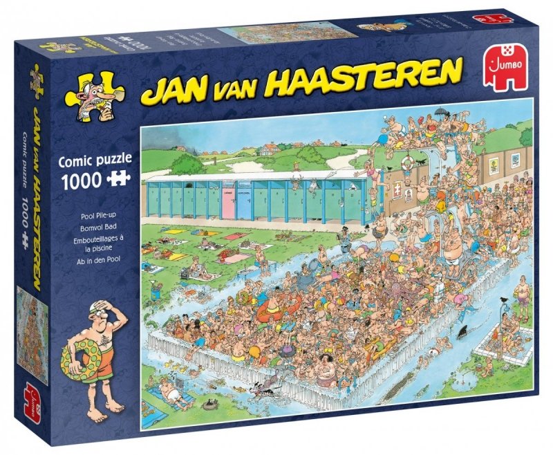 Puzzle 1000 Jumbo 20039 Jan Van Haasteren - Tłumy na Basenie