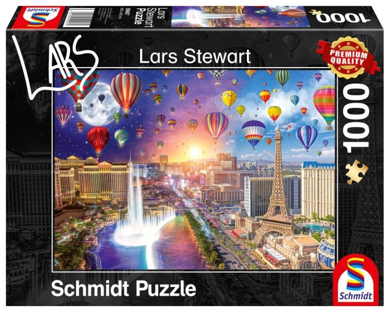 Puzzle 1000 Schmidt 59907 Lars Stewart - Las Vegas - Dzień i Noc