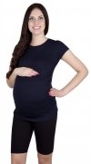MijaCulture - wygodne krótkie legginsy ciążowe 4008/M25 czarny 2