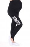 Wygodne legginsy ciążowe z nadrukiem „For Ever” 9085 czarny 1 
