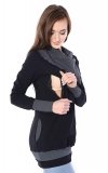 bluza 3 w1 ciążowa i do karmienia z asymetrycznym kołnierzem 4020/M05 czarny/grafit 1