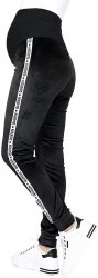 Wygodne spodnie ciązowe dresowe welurowe  9096 czarne/queen1