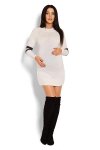Wygodny sweter ciążowy z paskami na rękawach 70011/2010 kremowy 2