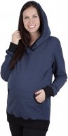 Bluza ciążowa z kapturem Vera 9049 dla kobiet w ciąży niebieski1