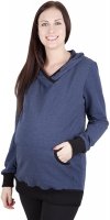 Bluza ciążowa z kapturem Vera 9049 dla kobiet w ciąży niebieski2