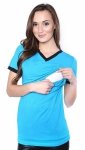 Komfortowy  T-shirt „Eva” 2 w 1 dla karmiących oraz kobiet w ciąży 9055 turkus