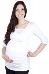 MijaCulture - bluzka z paskiem 2 w 1 ciążowa i do karmienia 4004/M23 biały