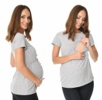 MijaCulture - Top 2 w 1 ciążowy i do karmienia M018 Camila melanż
