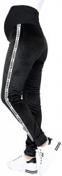 Wygodne spodnie ciązowe dresowe welurowe  9096 czarne/queen