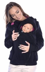 MijaCulture - 3 w1 bluza polarowa 3D ciążowa i do noszenia dziecka  4047/M51 czarny