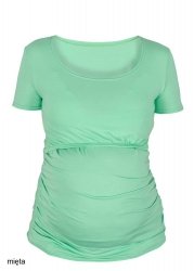 MijaCulture - bluzka 2 w 1 ciążowa i do karmienia krótki rękaw 7151 zielony