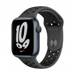 Apple Watch Nike Series 7 45mm GPS Koperta z aluminium w kolorze północy z paskiem sportowym Nike w kolorze antracytu/czarnym