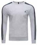Adidas bluza męska szara 3-Stripes Crewneck Sweatshirt BQ9642